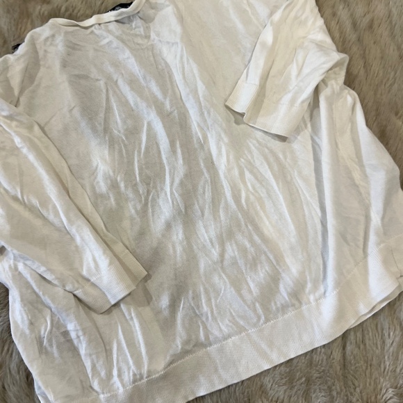 White and Black Lace detail cardigan Size XL - Picture 3 of 3